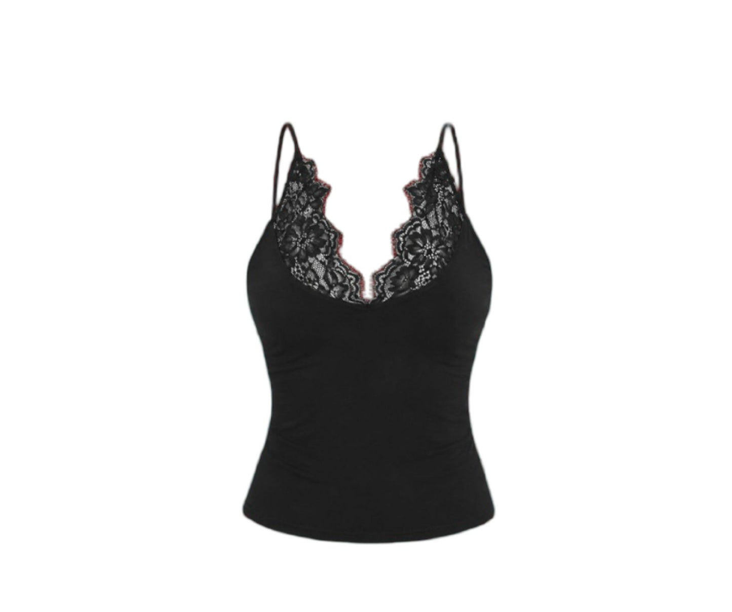 NOIR-DENTELLE TOP