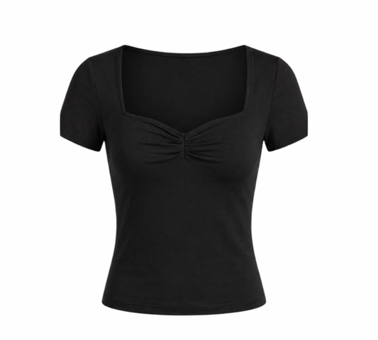 BLACK COTTON PAPILLON TOP