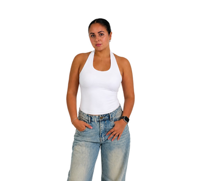 White Halter top