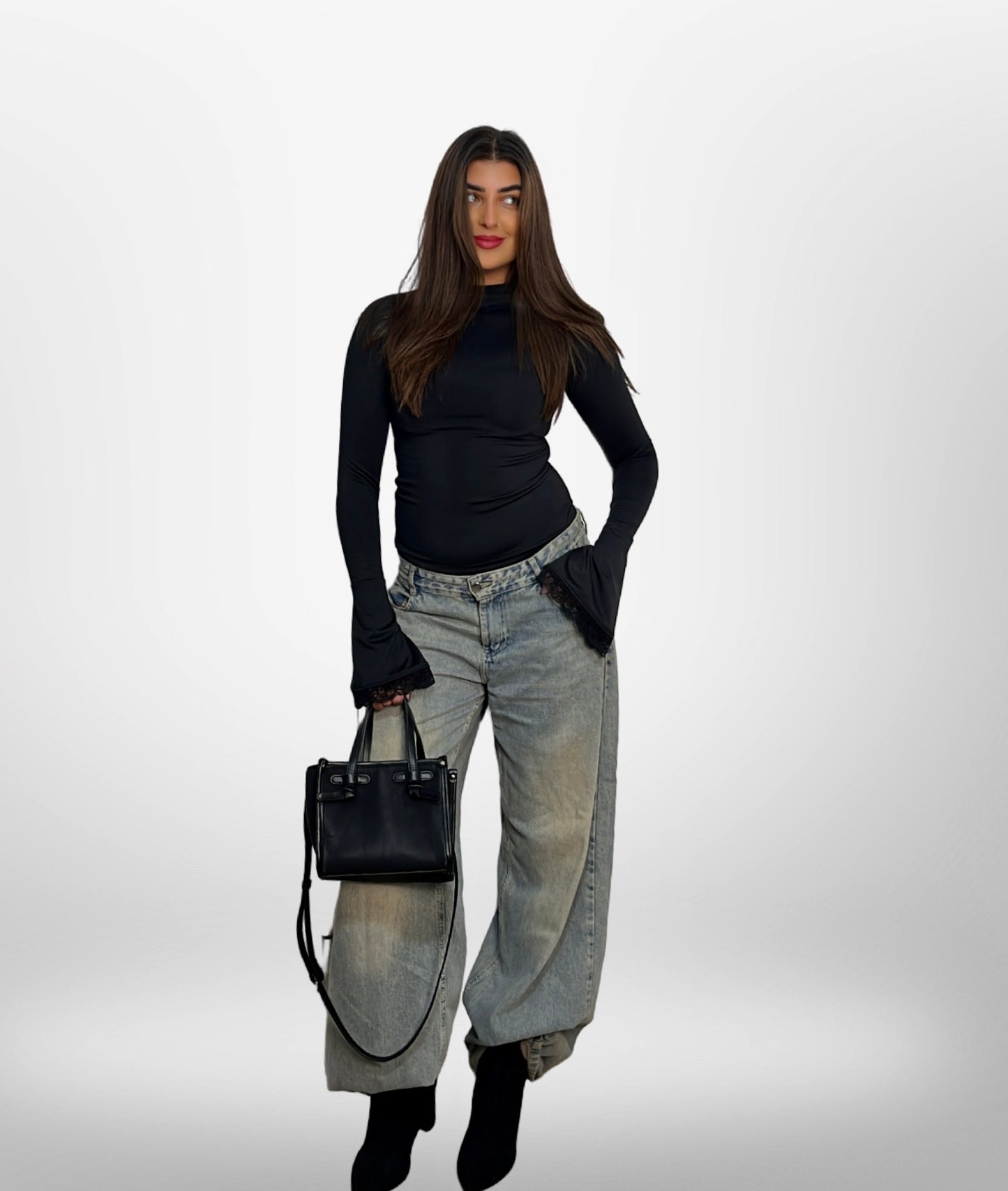 Black - Dentelle High-Neck TOP