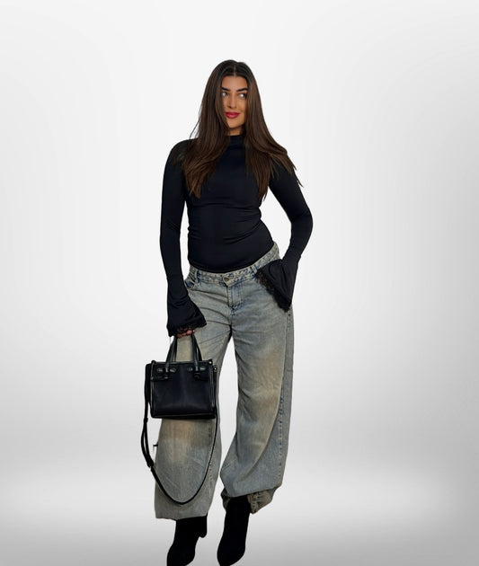 Black - Dentelle High-Neck TOP