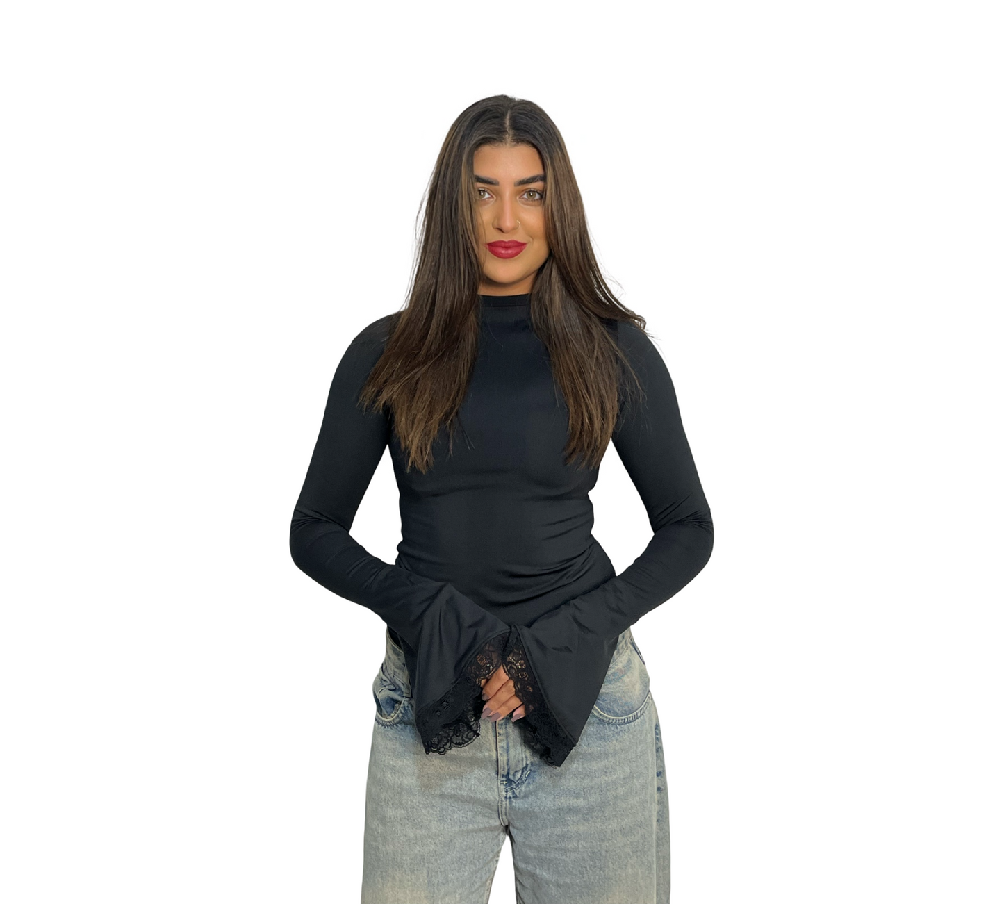 Black - Dentelle High-Neck TOP