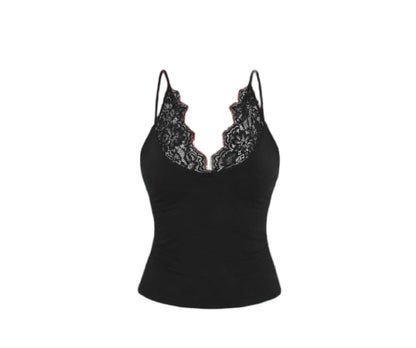 NOIR-DENTELLE TOP